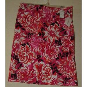Women's Elements G Skirt Size 14 NWT Caprice Pink Floral Pockets w/ Bows 35x23
